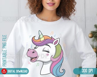 Kawaii Unicorn PNG Bundle, Rainbow Clipart (Digital Download)