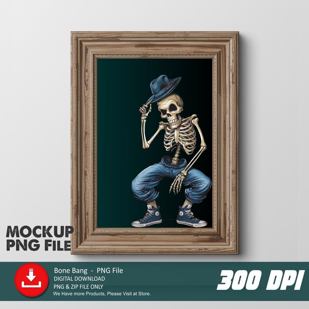 Bone Bang PNG File, Skull Rapper, Vintage Dancing Skeletons, Printable ...