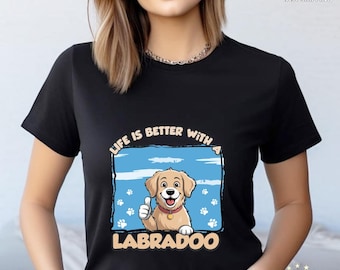 Labradoodle Cartoon Dog T-Shirt: Funny Puppy Pet Lover Tee