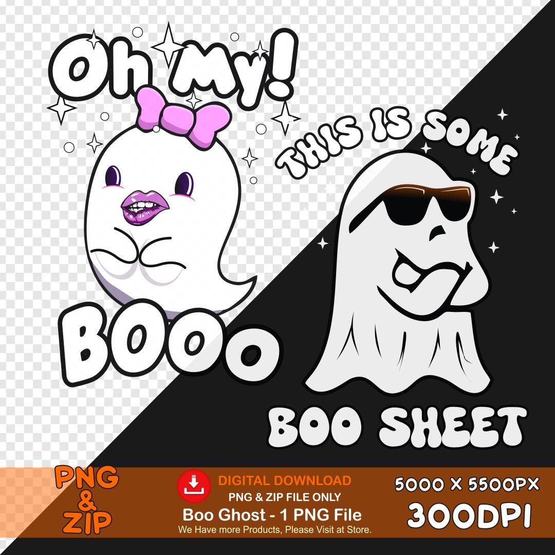 Halloween Ghost Clipart Bundle, Booo Boo PNG, Witch Hat Ghosts, Spooky ...