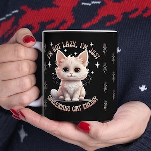 Cat design mugs, Cat Mug, Coffee Mug, Funny, Humor, Cartoon, Gift for Her Him, Present, Birthday, Holiday, Ceramic Mug, (11oz, 15oz),