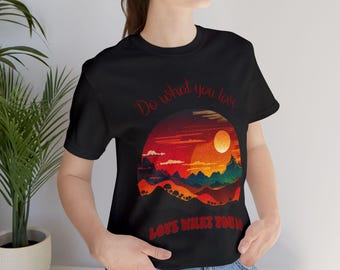 Inspirational Mountain Sunset T-Shirt: Unisex Jersey Tee