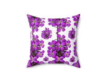 Purple Floral Pillow Cover: Botanical Garden Home Decor