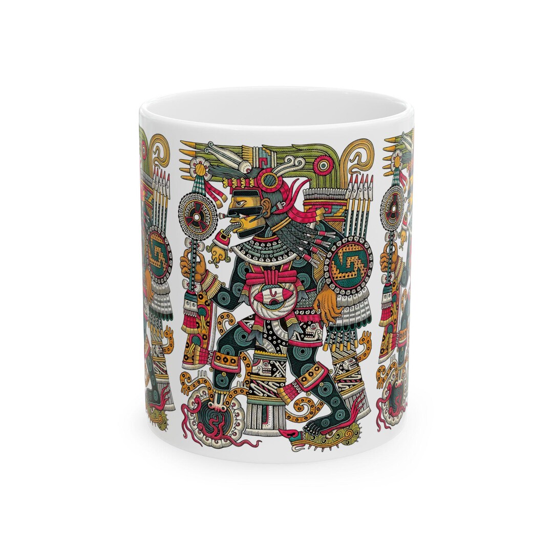 Aztec Warrior Ceramic Coffee Mug: Unique Mexican Art Gift - Etsy