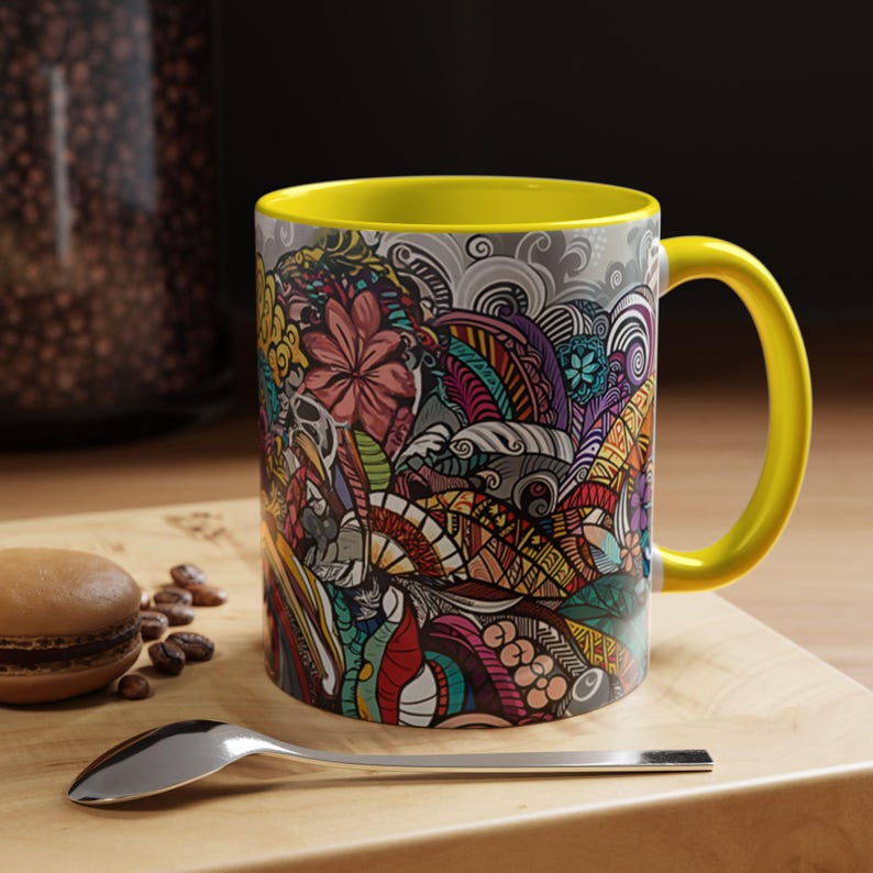 Bohemian Coffee Mug: Colorful Artistic Design, Vibrant Kitchenware image 4