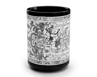 Mayan Pakal Sarcophagus Mug: Mystical Art Coffee Mug