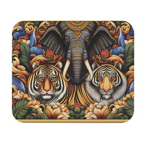 Exotic Jungle Mouse Pad: Colorful Animal Art Desk Accessory