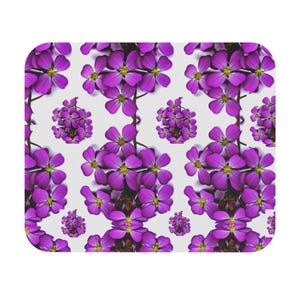 Floral Mouse Pad: Purple Flower Desk Accessory, Home Office Decor
