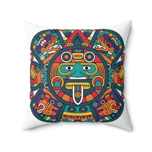 Bohemian Decorative Pillow | Aztec Patterned Square Cushion | Tribal Home Decor | Unique Gift for Boho Enthusiasts, Vibrant Couch Throw,