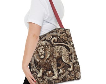 Majestic Lion Tote Bag: Bohemian Style Eco-Friendly Shopping Bag