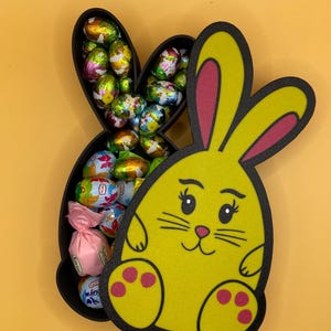 Boîte de bonbons de Pâques en forme de lapin imprimée en 3D - Jolie boîte cadeau pour chocolats et bonbons