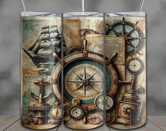 Sailor Tumbler Wrap: 20oz Skinny Sublimation Design PNG (Digital Download)