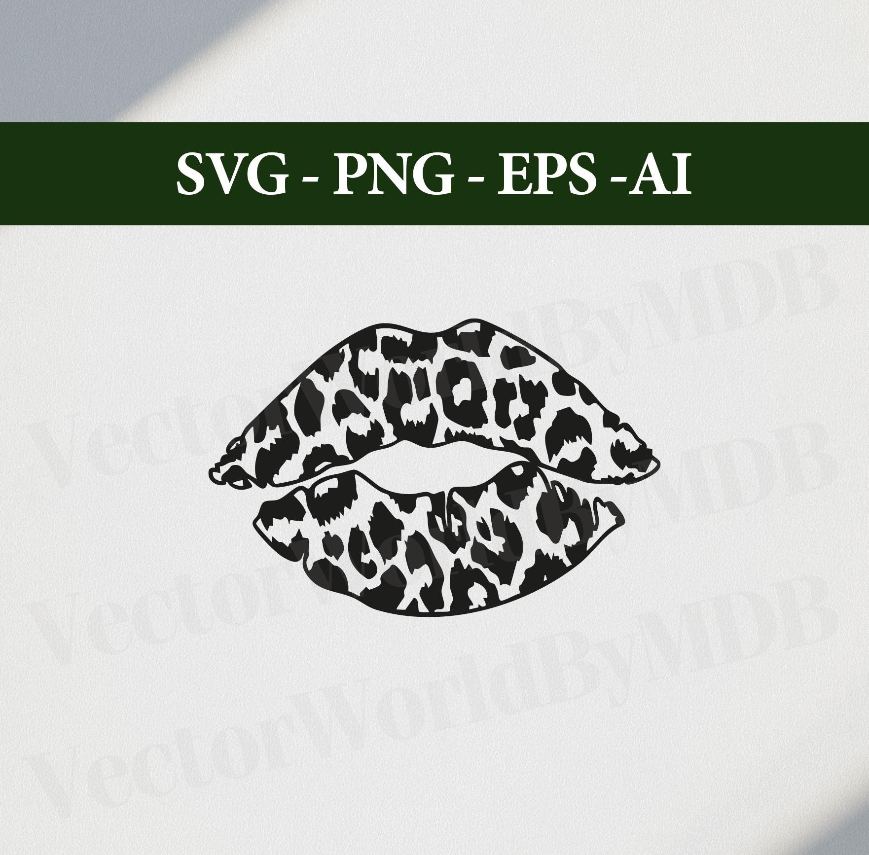 Cliparts, Leopard Lips, Tattoo, Symbole, Liebe, Meditation, Vektor, SVG, PNG, EPS, Ai, digitaler Download