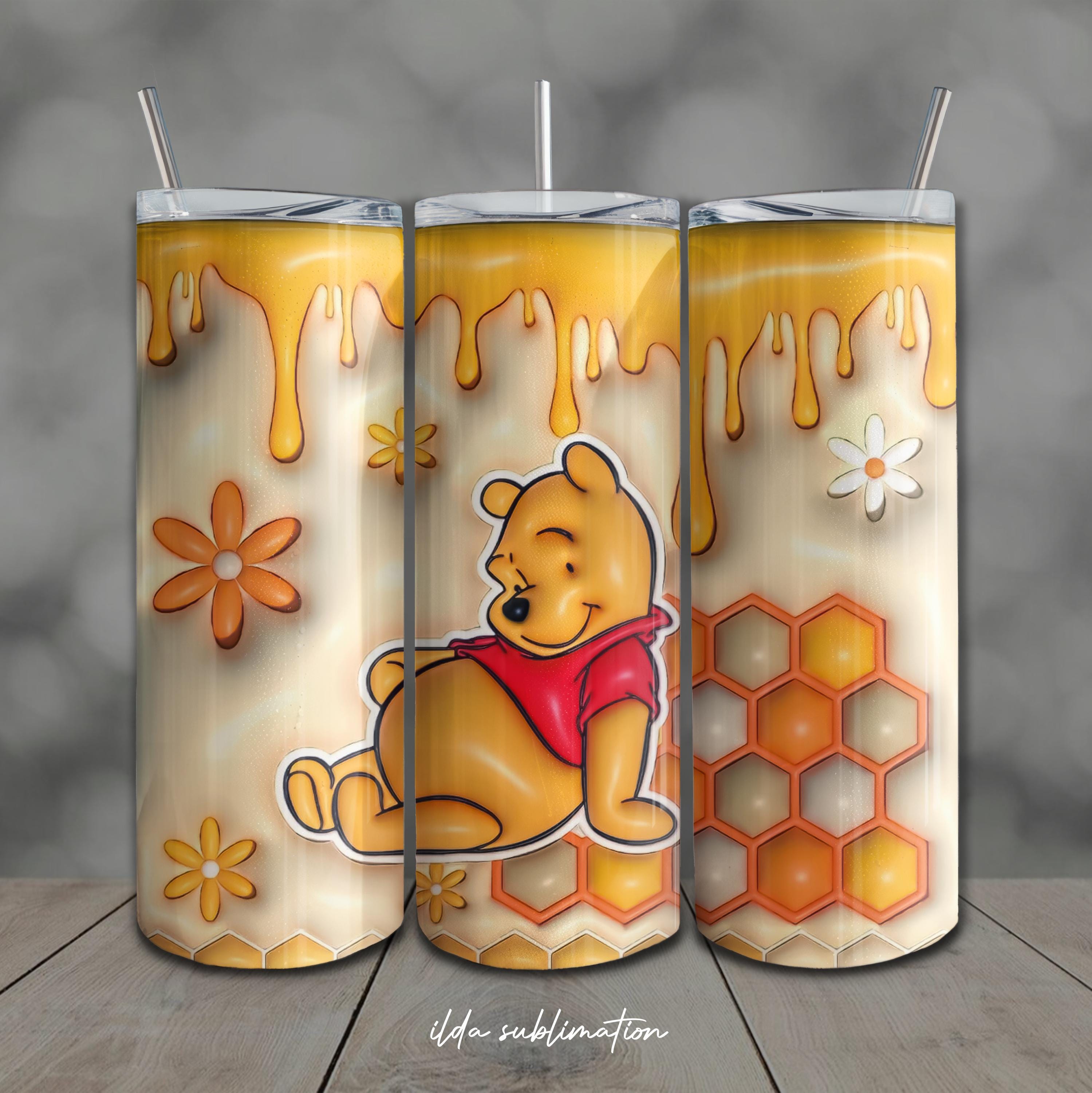 Teddy Bear Cartoon Tumbler Wrap: 20oz Skinny Sublimation Design PNG ...