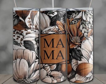May include: A set of three ceramic mugs with a speckled, cream-colored glaze. Each mug features a different hand-painted floral design in shades of blue, green, and yellow. The mugs have a simple, rounded shape and a comfortable handle.