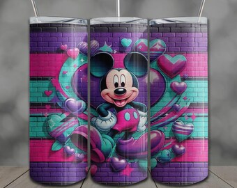 Purple Mouse Tumbler Wrap: 20oz Skinny Sublimation Design PNG (Digital Download)