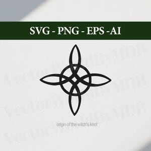 Imágenes prediseñadas, nudo de bruja, símbolos celtas, tatuaje, amor, meditación, vector, SVG, PNG, EPS, AI, descarga digital