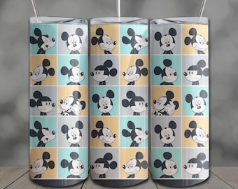 Tecknad mus-tumblerpapper: 20oz smal sublimeringsdesign PNG (digital nedladdning)
