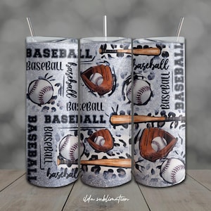 Baseball Tumbler Wrap: 20 Unzen Skinny Sublimationsdesign PNG (Digitaler Download)