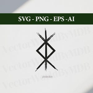 Pode incluir: Gráfico preto de um símbolo de proteção com o texto "SVG - PNG - EPS - AI" acima e a palavra "proteção" abaixo. O símbolo é uma combinação de linhas e uma forma de losango, em um fundo branco.