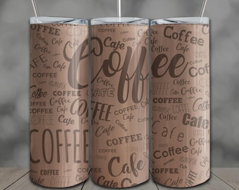 Coffee Tumbler Wrap: 20oz Skinny Sublimation Design PNG (Digital Download)
