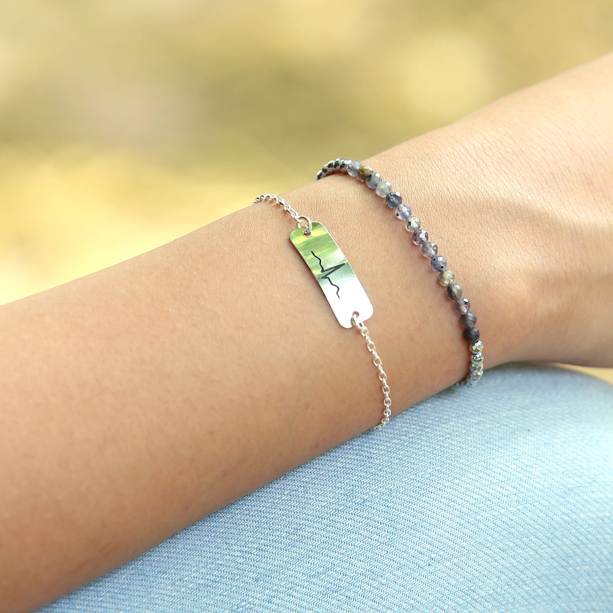 Heartbeat bracelet Heart Pulse Bracelet Mental Health Etsy