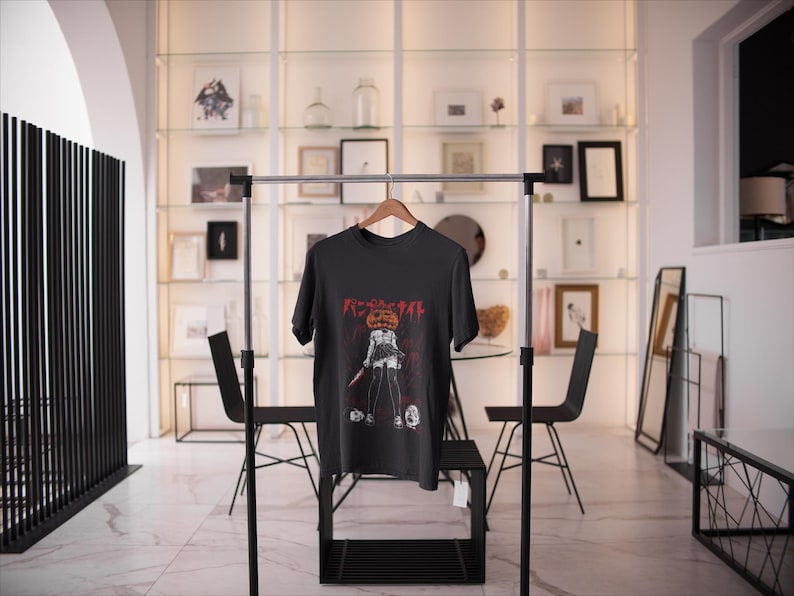 Naoko Kirino T-shirt, retro skräckmangastil, japansk streetwear från 90-talet bild 8