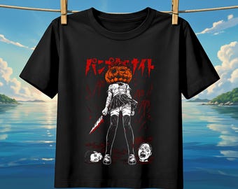 Naoko Kirino T-Shirt, Retro Horror Manga Style, 90s Japanese Streetwear