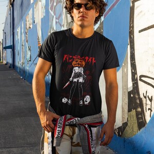 Naoko Kirino T-shirt, retro skräckmangastil, japansk streetwear från 90-talet bild 3