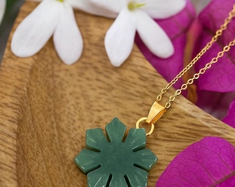 Jade Filipino Sun Pendant: Gold-Plated Sterling Silver Necklace