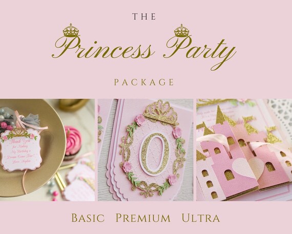 princess party package - 1st pink princess party - pink princess party set - princess party decorations - princess party collection Il_570xn
