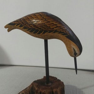 hand sculpted polymer clay decorative shorebird carving