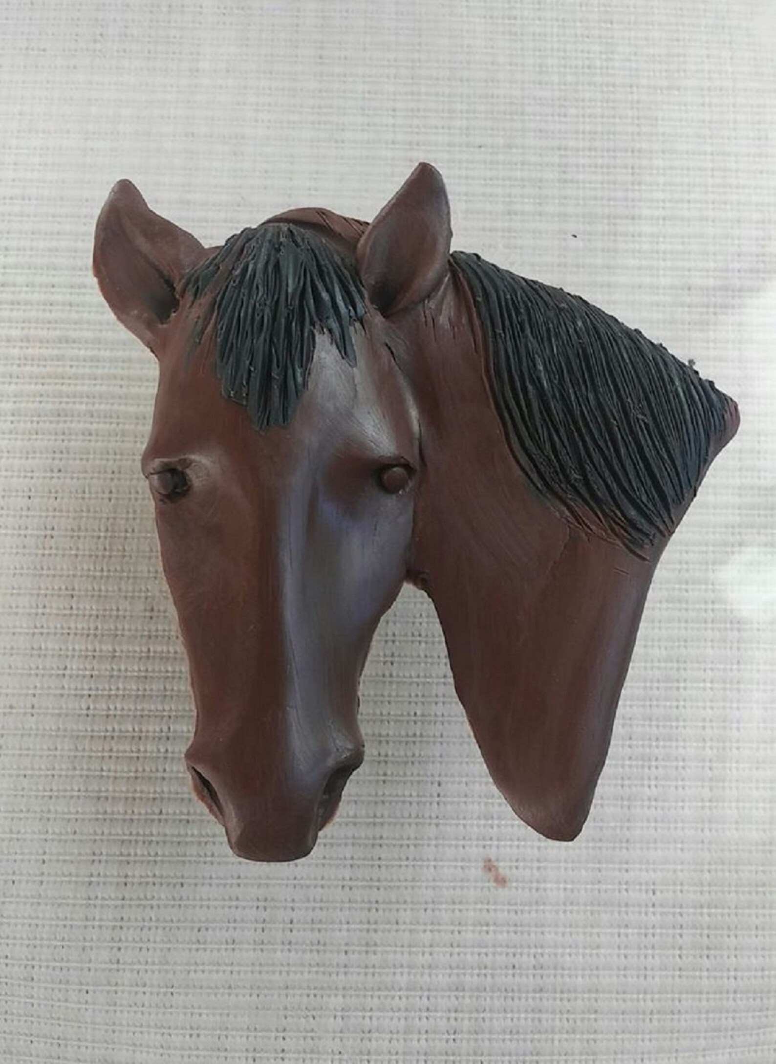 Hand sculpted polymer clay custom horse head ornament Etsy