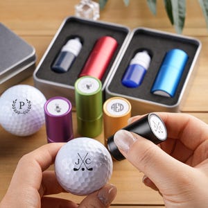 Personalized Golf Ball Stamp Box: Custom Monogram Golf Gift