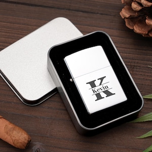 Personalized Monogram Lighter Case, Groomsmen Lighters, Mens Gift,Custom Lighters for Him, Cigar Lighter Case,Anniversary Gifts for Men