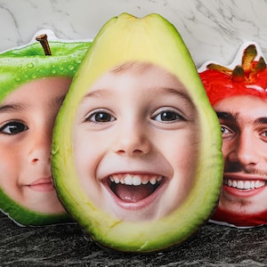 Custom funny fruit pillows, custom fruit pillows based on photos, face pillows, birthday gifts for him, sofa decorations, unique gifts