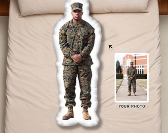 Personalized life-size military pillow, custom pillow, gift for boyfriend/girlfriend, partner cuddle pillow, military deployment gift
