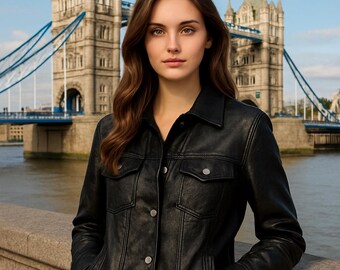 Handmade Cowhide Hair-On Leather Jacket, Western Biker Coat