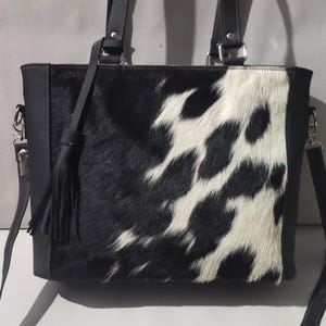 Cowhide Leather Crossbody Bag Hair On Hide Western Tote