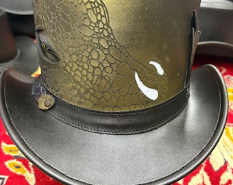 Steampunk Leather Top Hat Gothic Victorian Cosplay Festival Hat