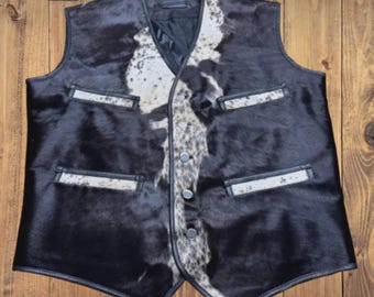 Handmade Cowhide Leather Vest Western Biker Rodeo Outfit