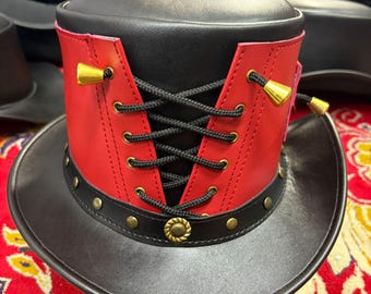 Steampunk Leather Top Hat Gothic Victorian Cosplay Festival Costume Unisex