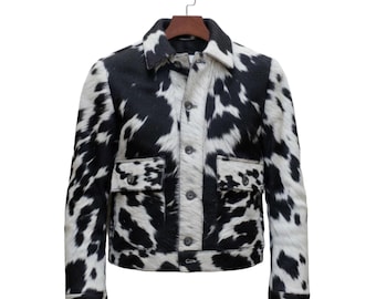 Handmade Cowhide Leather Jacket: Western Biker Style