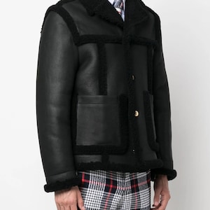 Men’s B3 RAF Bomber Aviator Sheepskin Leather Jacket Real Shearling Flying Coat Irvin WWII Military Style Winter Wear Gift for Him