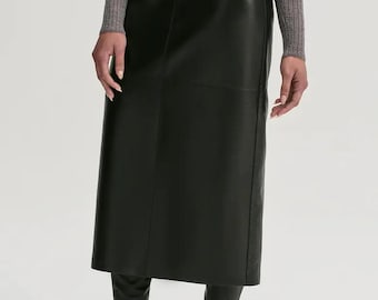Real Leather Women Skirt High Waist Genuine Leather Skirt Fashion Streetwear Look
