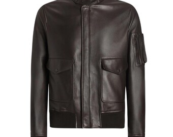 Designer Men’s Brown Sheepskin Leather Jacket