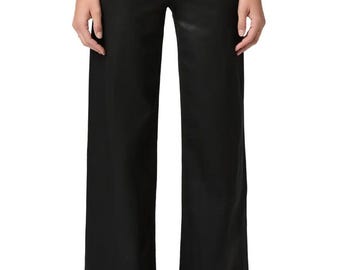 女性用本革パンツ ゆったりフィット ハイライズ エレガント ファッションステートメント 大胆 トレンディなアパレル