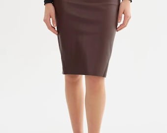 Genuine Leather Women Skirt High Waist Real Leather Skirt Party Wear Fashion Look