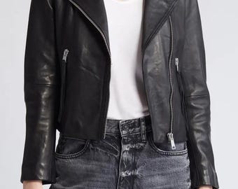 Ladies Premium Real Leather Jacket Elegant Design Stylish Apparel Modern Wardrobe Essential Piece
