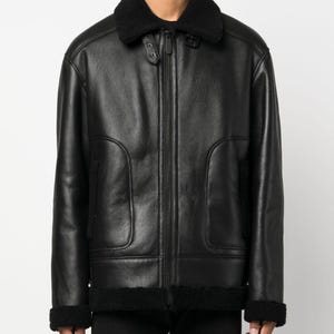 Mannen B-3 Shearling Skull Leren Jas Winter Echte Schapenvacht Warm Flying Vintage Shearling Bont Gevoerde Mannen Warme Bovenkleding Bomberjack cadeau